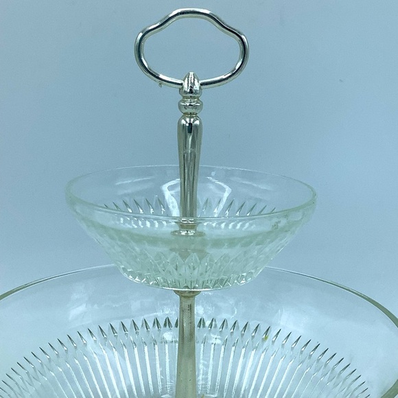 Vintage Pressed Glass Two Tiered Bowls - Picture 5 of 10